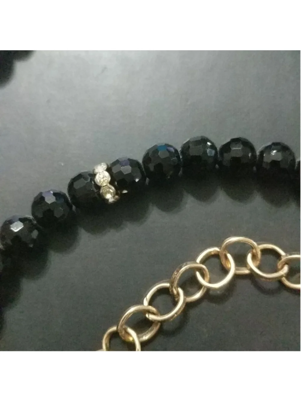 Gold Tone Black Faceted Crystal Waist Belly Chain Statement Belt